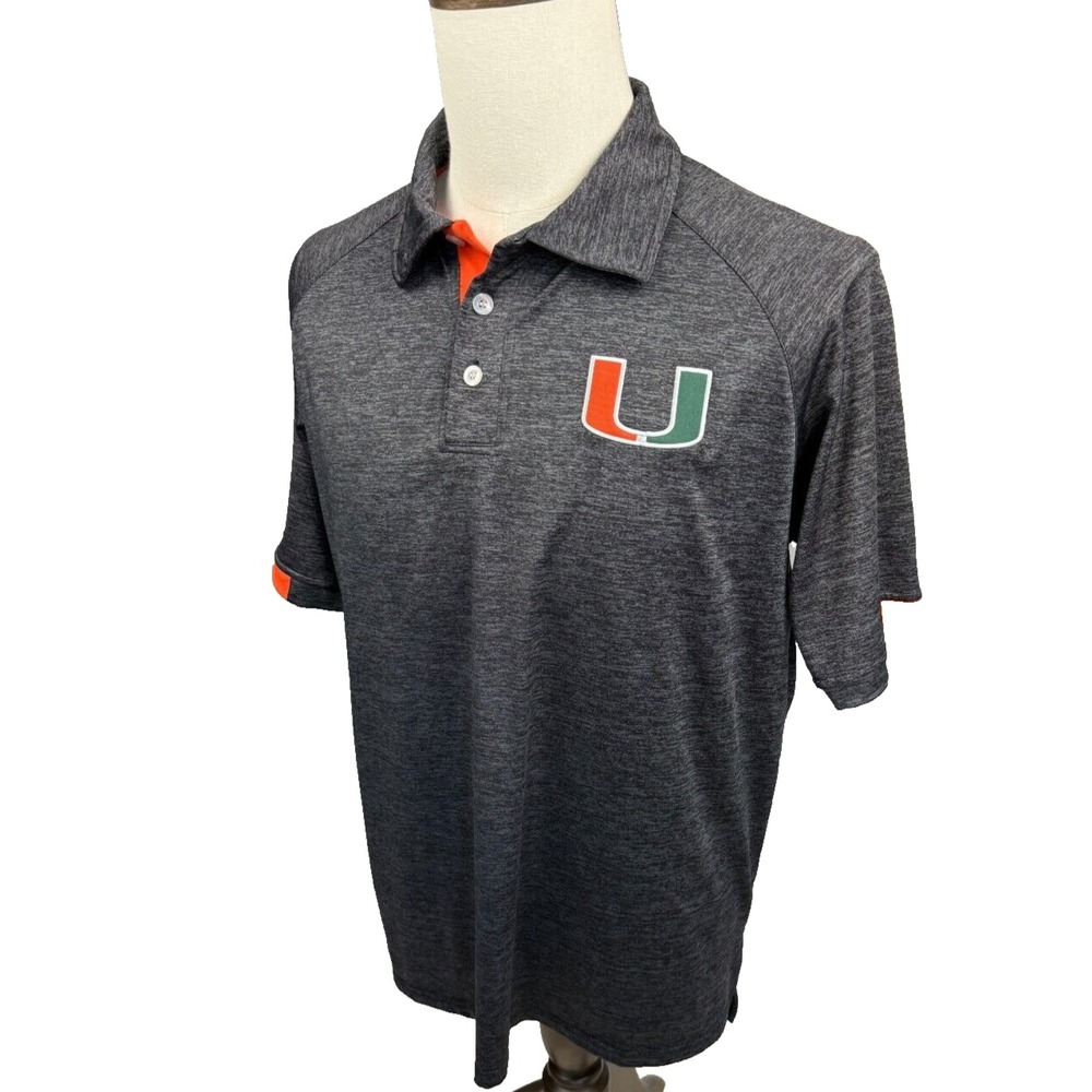 Chiliwear‎ Mens University of Miami Hurricanes Polo Shirt Grey Medium